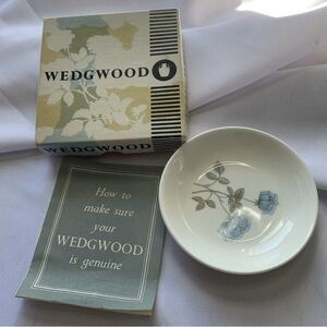 Wedgwood England Ice Rose Floral Bone China NIB 3 7/8” Round Butter Dish
